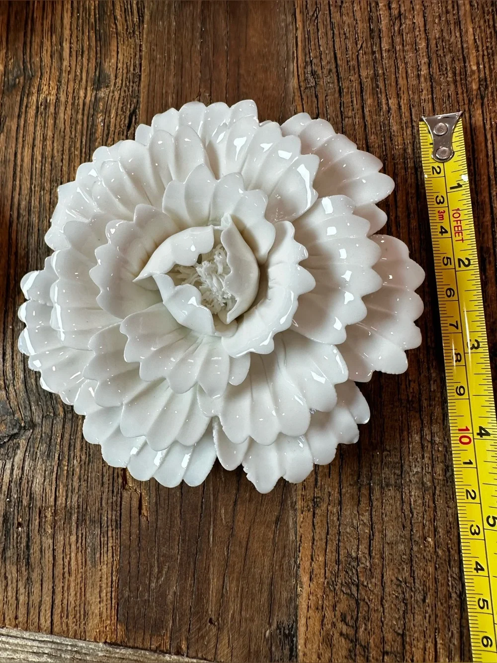 White Ceramic Floral Wall Accents - Set of 4